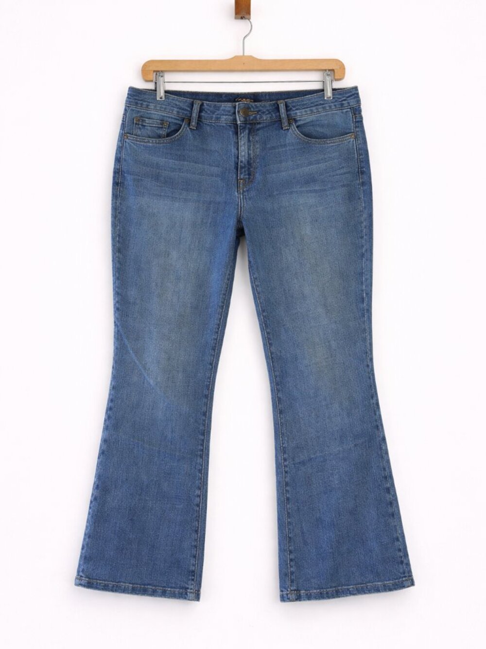 Chaps Jeans‎ Mid Rise Crop Kick Denim Pants Medium Wash Blue Womens 16/33